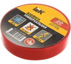 Изолента ПВХ 15х20м красная IEK